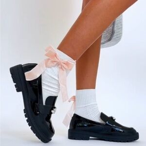 Lola + The Boys Black Dress Shoes with Silver Accents